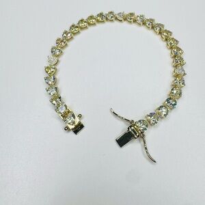 Elegant 18K Gold and Sterling Silver Heart Bracelet  See Video for best photos.